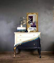 Gold Leaf Geode General Finishes 2018 Design Challenge Upcycled Furniture Furniture Makeover Furniture
