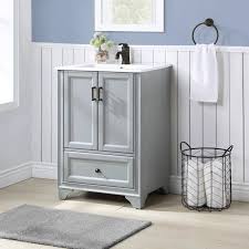24 inch gray bathroom vanity with sink