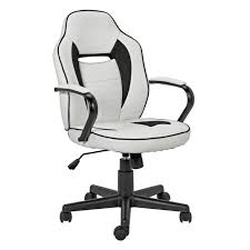 White yellow arm chairs armless chairs classroom chairs drafting chairs drafting stools ergonomic office chairs executive office chairs gaming chairs guest chairs office chairs. Buy Argos Home Faux Leather Mid Back Gaming Chair White Black Office Chairs Argos