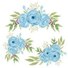 Watercolor Hand Painted Blue Rose Flower Bouquet Collection Roses Clipart Bouquet Watercolor Png And Vector With Transparent Background For Free Download Pink Roses Background Yellow Rose Flower Purple Flower Bouquet