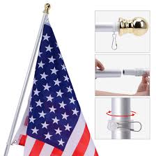 Many people still use a wooden flag pole but if you are looking for something more durable with the wooden 'vibe,' the aluminum spinning flagpole above might be a great option for you. China 6 Foot Tangle Free Spinning Flag Pole Residential Or Commercial Flag Pole Wind Resistant Rust Free China 6ft Flag Pole And 6ft Flagpole Price