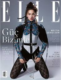 İstanbul üniversitesi devlet konservatuvarı öğrencisidir. Melisa Senolsun Elle Magazine January 2020 Cover Photo Turkey Turkish Women Beautiful Fashion Magazine Fashion