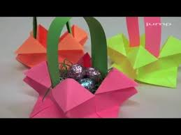 Korbchen Aus Papier Falten Origami Einfach Ohne Kleber Youtube Osterkorbchen Basteln Basteln Mit Papier Basteln