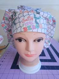 Salty Little Beach Surgical Scrub Bouffant Hat