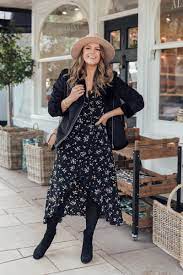 Site Is Undergoing Maintenance Winter Dress Outfits Floral Dress Black Wrap Dress Outfit