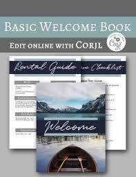 Basic Welcome Book 6 Page Vacation Rental Home Printable Etsy In 2020 Vacation Rental Vacation Books Rental