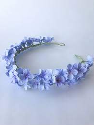 Flower Girl Crown With Blue Hydrangea Flowers Wedding Floral Etsy In 2020 Flower Girl Crown Blue Hydrangea Flowers Floral Hair Pieces