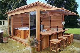 A permanent enclosure will stand outside all year long, and how well it is grounded will determine how well it resists the weather. We Showcase Projects Built Using The Flex Fence Kit Whirlpool Pavillon Bar Im Hinterhof Whirlpool Deck