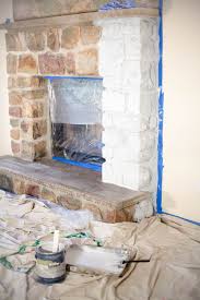 We have a huge dated rock fireplace. How To Whitewash A Stone Fireplace Coffee With Summer
