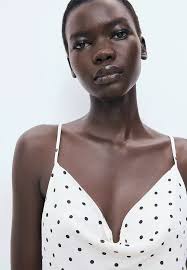 Zara White Polka Zara Dress Of The Summer 2019 Buy Mango Long Dress With  Draped Neckline