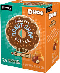 Doughnut shops (also spelled donut shops) specialize in the preparation and retail sales of doughnuts. The Original Donut Shop Duos Nutty Caramel K Cup Pods 24 Count 5000361499 Best Buy