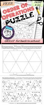 Try This Free Order Of Operations Puzzle That Is Great For Back To School In Grades 5 8 Middle School Math Order Of Operations Sixth Grade Math
