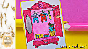 Draw Beautiful Pink Wardrobe With Ease رسم خزانة ملابس وردية كيوت وسهل Have Good Day Handmade Good Day