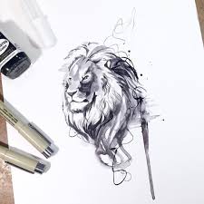 Black And White Lion Tattoo Black And White Lion Splash I Did A Few Of These Black And White Ink Drawings A While Back And Decided Tuschezeichnungen Zeichenvorlagen Aquarell Tattoo Herz