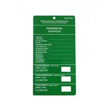 Tags, scaffold inspection, green, 6x3, cardstock with grommet, 25/pk. Scaffold Erection Inspection Record Tag 209mm L X 105mm W 10pcs