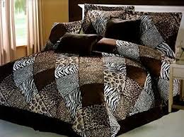 Black And White King Comforter Set On Sale Twin Full Queen Cal King Bed Leopard Zebra Faux Fur Patchwork 7 Pc Comforter Set Ebay Comforter Sets Print Comforter Animal Print Bedding