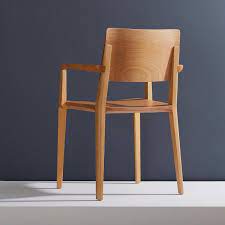 Minimalist Modern Chair In Natural Solid Wood With Arms Modern Chairs Dark Wood Dining Chair Black Leather Dining Chairs