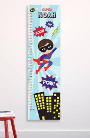 Superhero Growth Chart Kids Growth Chart Boys Superhero Decor Superhero Room Personalized Canvas Growth Chart Boys Nursery Wall Art