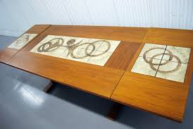 Junk2funk Mid Century Danish Modern Teak Tile Drop Leaf Dining Table With 4 Chairs Drop Leaf Dining Table Danish Modern Dining Table Tiled Coffee Table