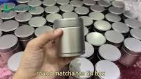 Empty Matcha Cans Wholesale Airtight Food Grade 30g 50g 100g Matcha Tin Can  Coffee Tea Powder Tin Container With Screw Lid