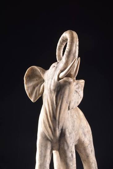 Gugliemo Pugi (1850-1915) ,large Marble Sculpture Of An Elephant - Ref.110087