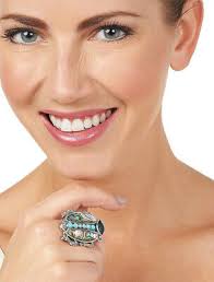 QVC Stephen Dweck Sterling Silver & Gemstone Bold Scarab Ring Size 8