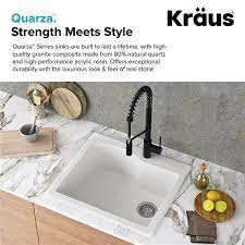 We may earn an affiliate commission when you buy through links on our site. Kraus Quarza Drop In Undermount Kitchen Sink Single Bowl 25 In Black Kgd 441black Rona
