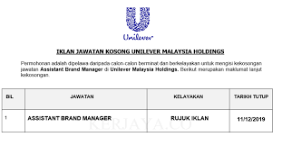 Business summarythis company operates as a subsidiary of unilever group. Jawatan Kosong Terkini Unilever Malaysia Holdings Assistant Brand Manager Kerja Kosong Kerajaan Swasta