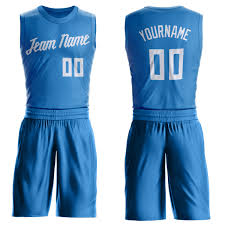 Custom Light Blue White Round Neck Suit Basketball Jersey For Sale In 2020 Basketball Jersey Training Clothes Jersey Design
