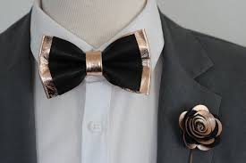 Shop kids' disney pink gold size osg hair accessories at a discounted price at poshmark. Rose Gold And Black Leather Bow Tie For Menboys Rose Gold Etsy