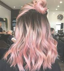 Brown To Rose Gold Pink Hair In A Bun Medium Length Wavy Hairstyle Blonde Ombre Hair Pink Ombre Hair Summer Hair Color Ombre Hair Blonde