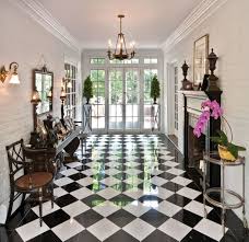 Black And White Checkered Floor Tiles White Marble Floor White Tile Floor Floor Design