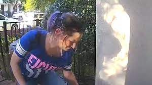 Houston S First Ward Porch Pirate Package Thief With Purple Pony Tail Caught In The Act Abc13 Houston