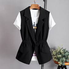 Le gilet sans manche qui peut permettre soit de structurer un look, soit d'apporter encore plus de chaleur en hiver. Gilet De Costume Noir Sans Manches Pour Femme Blazer Slim Grande Taille S 3xl Veste Ma295 Printemps 2021 Aliexpress