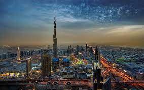 Download Wallpapers Burj Khalifa 4k Dubai Evening City Uae Cityscapes United Arab Emirates Besthqwallpapers Com Dubai City Aerial View Burj Khalifa