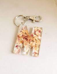 Petal Keychain Initial Keyrings Initial Key Chain Large Letter Keyring Rose Initial Keyring Flower Keychain In 2021 Keyrings Keychain Cute Car Accessories