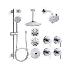 The awaken showerhead brings kohler® quality, design, and performance to your bath. Kohler K Awaken G110 Ms28s 4e Bn Vibrant Brushed Nickel Awaken Thermostatic Eco Shower System With Multi Function G110 Shower Head Hand Shower Slide Bar Rain Head Body Sprays Valve Trims Faucetdirect Com