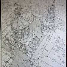 Easy 3 Point Perspective Drawing Birds Eye View Architecture Daily Sketches On Instagram By Naskarys Architecture Drawing 3 Point Perspective Perspective Art