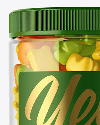 Download Plastic Jar With Gummies Mockup In Jar Mockups On Yellow Images Object Mockups