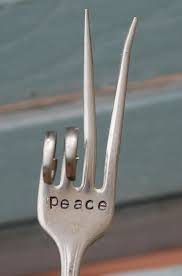 Garden Marker Sign Stamped Spoon Peace Sign Herb Marker Etsy Fork Art Peace Sign Metal Stamping
