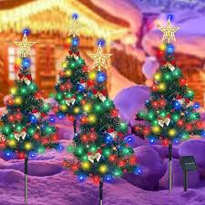 Outdoor Solar Christmas Tree Garden Stake Lights