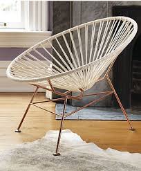 Circle Seat Crisp White Cotton Cord Wraps A Mid Century Inspired Seat In Daring Modernist Form Handmade B White Chair Blue Dining Room Chairs Circular Chair