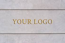 Logo Mockup Engraved Gold Wall Stone Logo Mockup Stone Wall Gold Walls