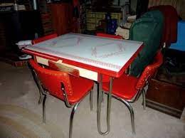 Antique metal kitchen tables expands thesaurus amazingly hot. 32 Ideas For Kitchen Table Redo Red Chairs Vintage Kitchen Table Kitchen Table Settings Vinyl Chairs