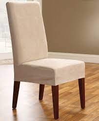 Sure Fit Soft Faux Suede Short Dining Room Chair Slipcover Slipcovers For The H Dining Room Chair Slipcovers Dining Room Chair Covers Slipcovers For Chairs