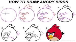 How To Draw Angry Birds Step By Step Drawing Tutorial With Pictures Cool2bkids Drawing Tutorial Easy Cartoon Drawings Step By Step Drawing