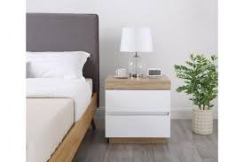 Ashley Coastal White Wooden Bedside Table Matt Blatt