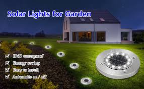 Amazon Com Solmore Solar Ground Lights Solar Garden Lights Waterproof In Ground Lights Outdoor Solar Sidewalk Disk Lights Landscape Lighting For Lawn Pathway Yard Deck Patio Walkway 6 Packs Home Improvement