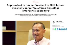 Elected Presidency ------------------ A few things came to my mind  regarding the Elected Presidency as I read the interesting interview with George  Yeo: 1. “I was among a few whom PM Lee
