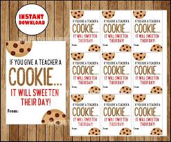 If You Give A Teacher A Cookie Teacher Appreciation Tags Back Etsy In 2020 School Teacher Gifts Teacher Gift Tags Back To School Teacher